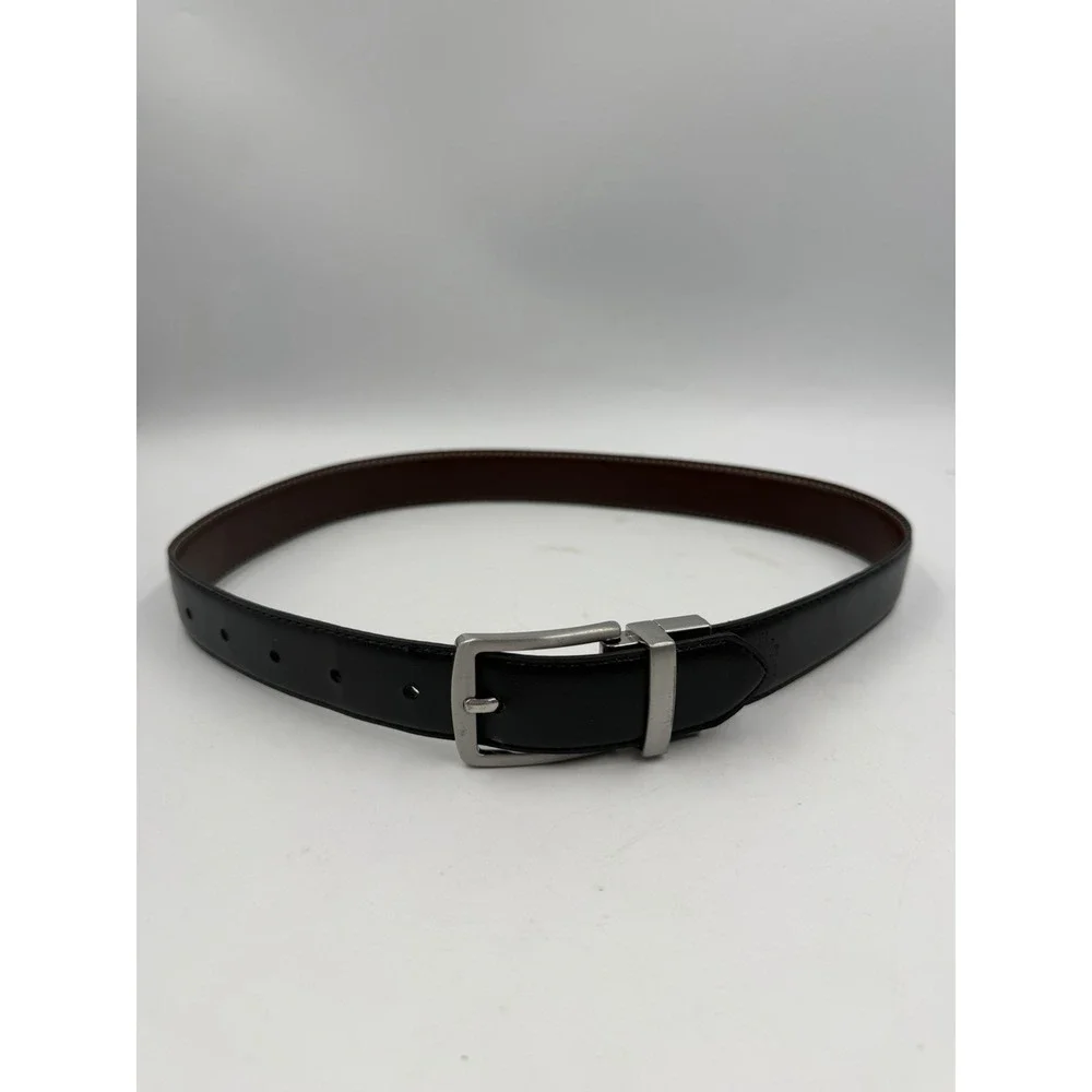 Steve Madden Men's Solid Brown/Black Dress Belt 26-28